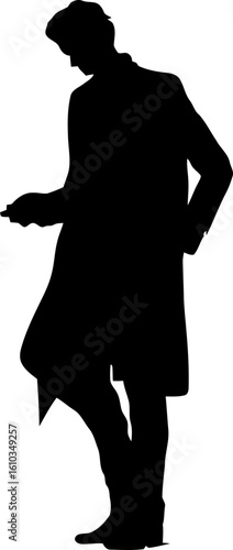 Gentleman standing pose silhouette