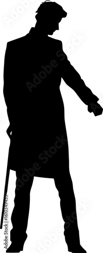 Gentleman standing pose silhouette