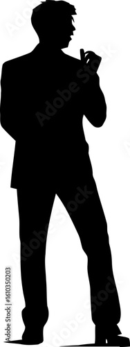 Gentleman standing pose silhouette