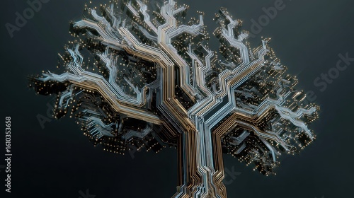 Wallpaper Mural Abstract digital tree (1) Torontodigital.ca