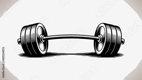 Arm wrestling themed vector with fitness barbell challenging strength like a competitive match, suitable for gym promotions and sports designs.