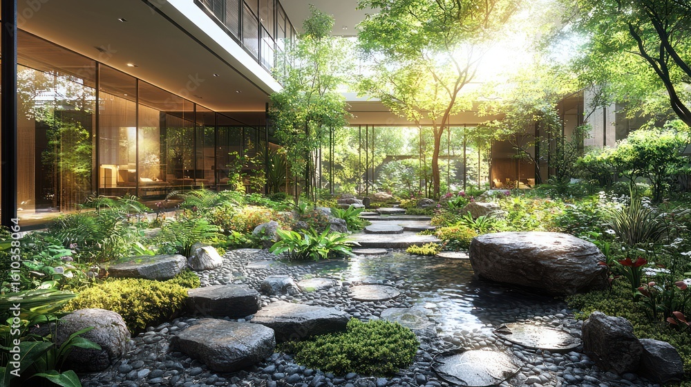 Fototapeta premium Modern architecture garden design