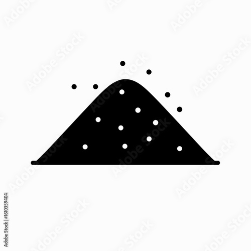 Sand pile icon in solid style representing granular construction material