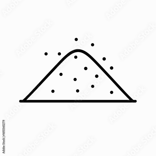 Sand pile icon in outline style representing granular construction material