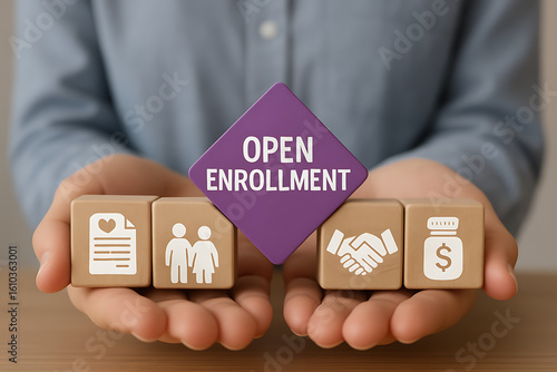 OPEN ENROLLMENT. Open Enrollment Medicine Business concept
