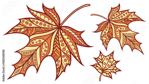 Download autumn maple leaf vector art with intricate patterns for fall season graphic design projects free