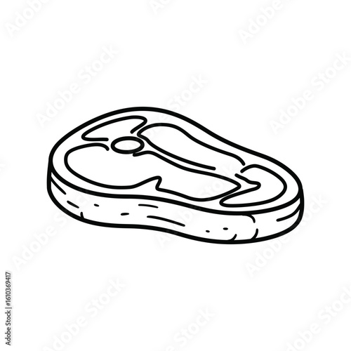 Grilled Steak Vector Icon, Barbecue Meat, Premium Cut, Dinner Cuisine Graphic
