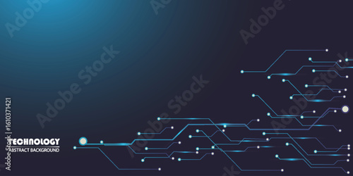 Abstract Digital Background with Circuit Lines and Light Accents