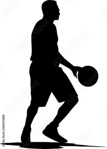 Basketball Player Dribbling the Ball Silhouette