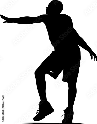 Basket ball palyer dynamic pose silhouette