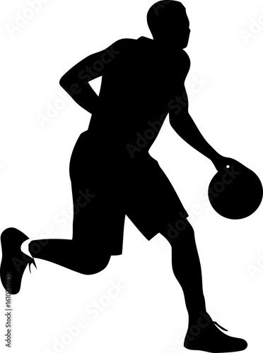 Basketball Player Dribbling the Ball Silhouette