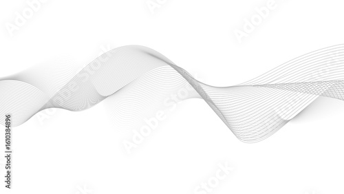 Abstract black lines wave curve motion on white background. wavy pattern, stylish line art and web background design.
