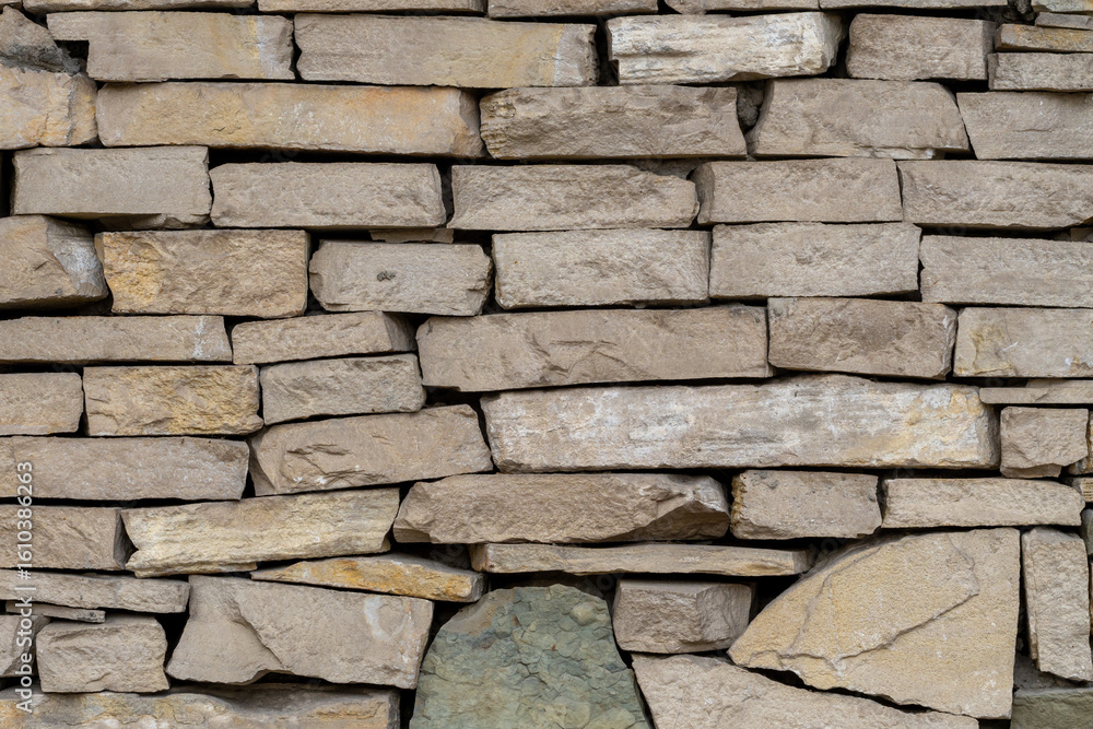 Obraz premium Rough Structure Stone Wall Background Texture. Large stone wall.