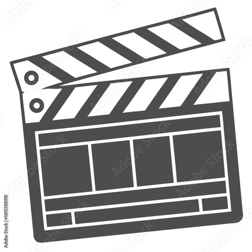 
a black and white clapper board