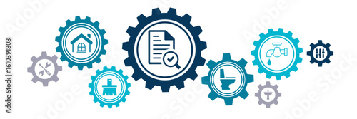 renovation / construction / repair / remodel vector illustration. Concept with connected icons related to interior design, home upgrading, diy, building work or building and plumbing.