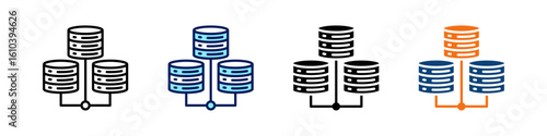 Data Center All In One Icon Multi Styles Vector Set