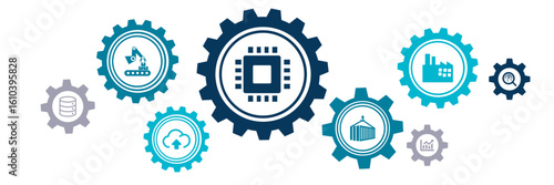 digital healthcare / ehealth / iot technology in medicine vector illustration. Concept related to medical big data, cloud applications, wearable health monitoring, digital or virtual diagnosis. 