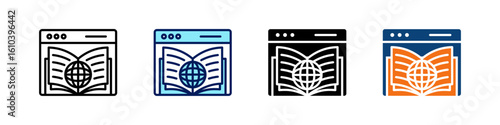 Web Hosting Tutorial All In One Icon Multi Styles Vector Set