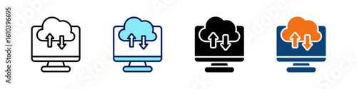 Drupal Hosting All In One Icon Multi Styles Vector Set