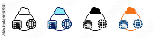 Nodejs Hosting All In One Icon Multi Styles Vector Set