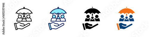 Life Insurance All In One Icon Multi Styles Vector Set