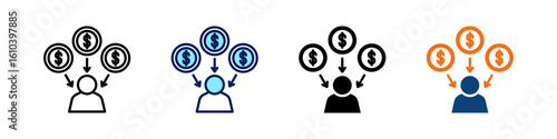 Revenue All In One Icon Multi Styles Vector Set