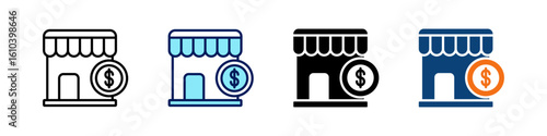 Small Business All In One Icon Multi Styles Vector Set