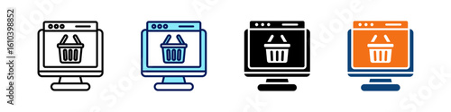 Online Sales All In One Icon Multi Styles Vector Set