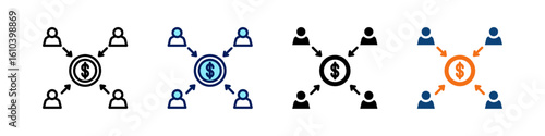 Crowdfunding All In One Icon Multi Styles Vector Set
