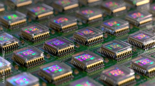 Circuit board with many computer chips