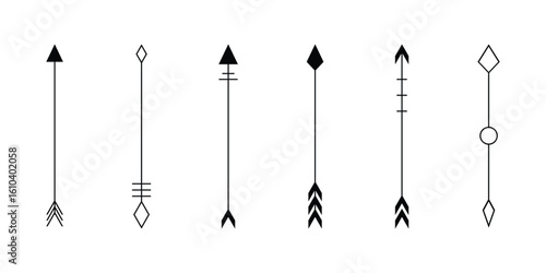 arrow hipster illustration set logo design