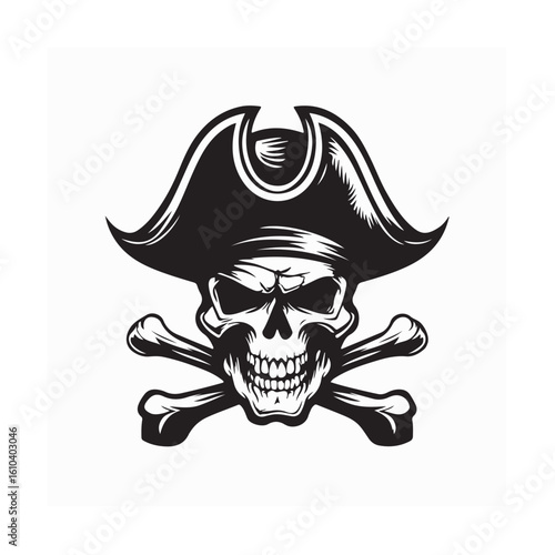 Pirate Skull and Crossbones Stock