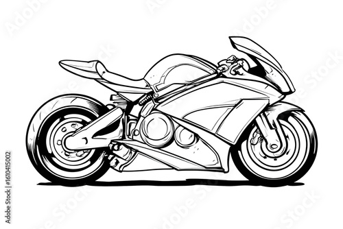 black and white motorcycle side view clip art preview