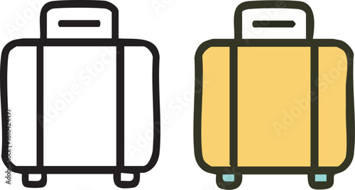 Travel Luggage Suitcase Icon Set.