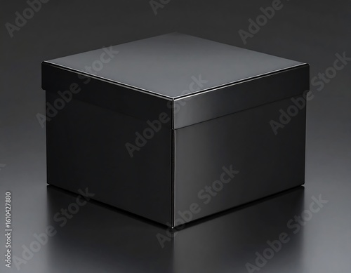 Elegant black box with a lid, creating a modern and luxurious presentation style