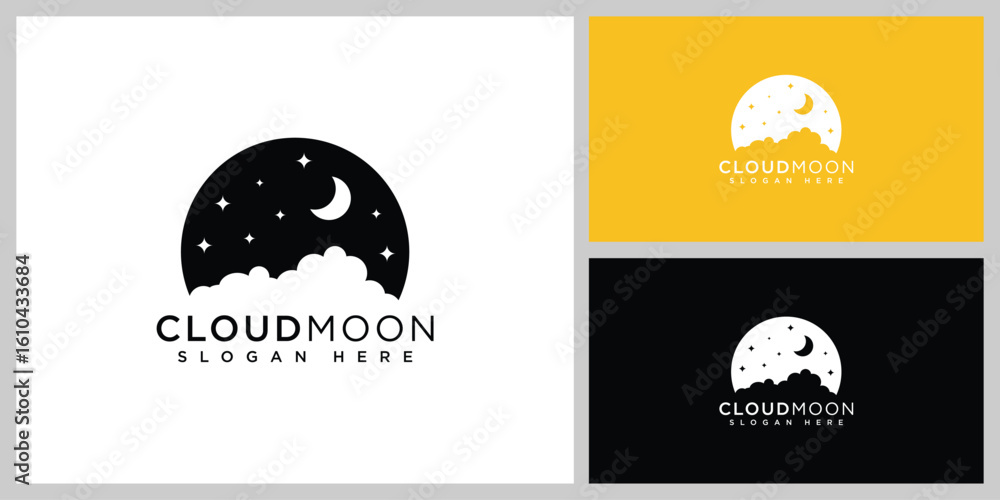 Fototapeta premium cloud and moon logo vector design