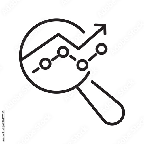 Outline icon of growth analytics with editable stroke style, ideal for depicting business performance and data insights.