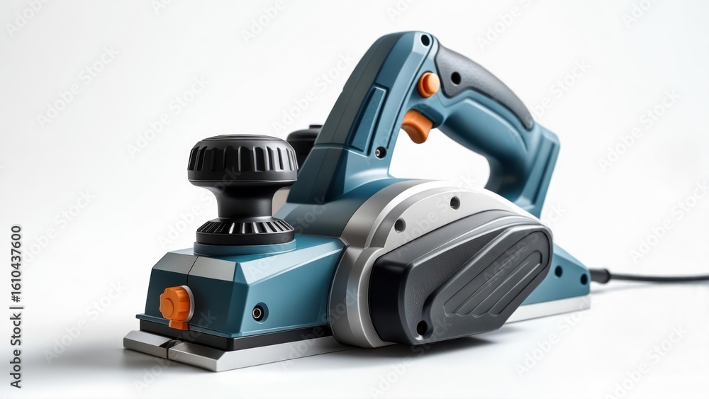 Electric Hand Planer Woodworking Tool on White Background Electric Hand Planer Woodworking Tool on White Background