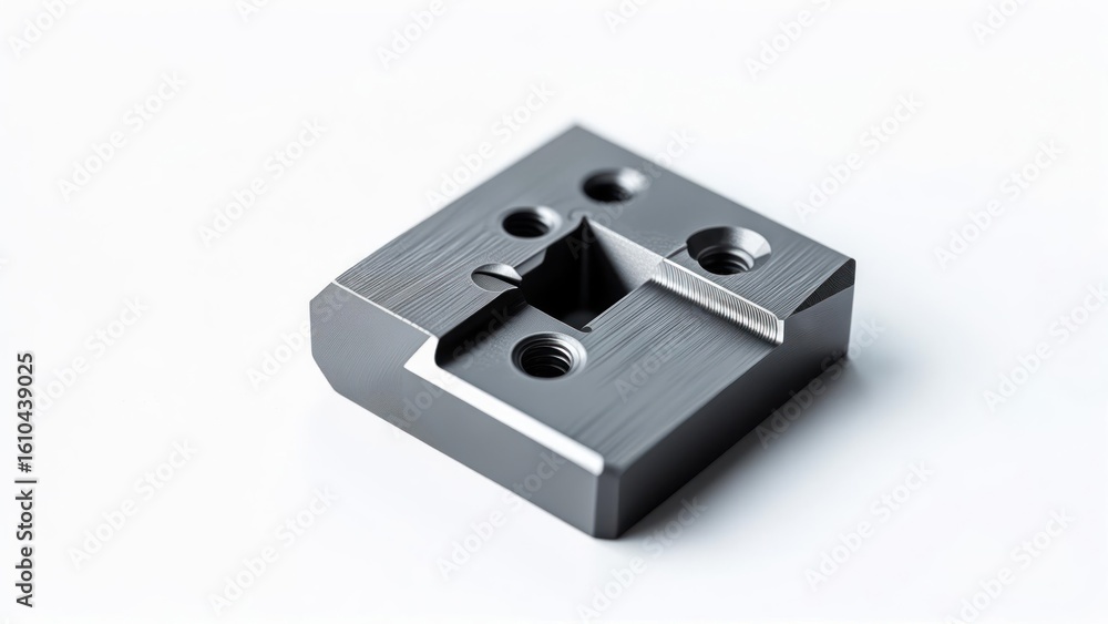 Fototapeta premium Precision Machined Metal Component on White Background for Industrial Application