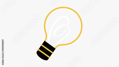 Blinking Light Bulb Animation Icon Representing Idea or Innovation