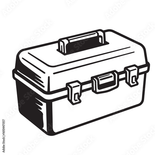 Clean vector illustration of a vintage tool box perfect for crafts and diy projects