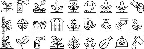 Collection of Plant protection icon set, vector illustration