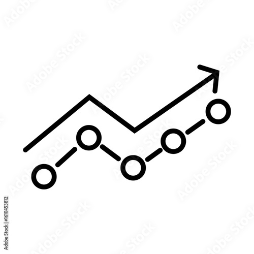 Editable stroke icon of growing trend lines, ideal for analytics, statistics, business reports, and financial growth representation.