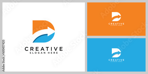 initials letter D logo vector design template