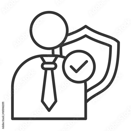 Dependability Icon Outline Style. Vector Illustration Design