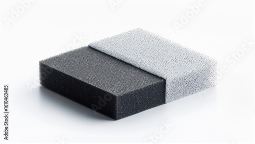 Wallpaper Mural Black and grey rectangular foam sponges on white background, studio shot Torontodigital.ca