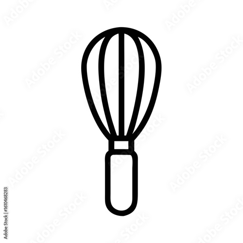 Black silhouette of a whisk kitchen tool representing cooking and baking for design usage