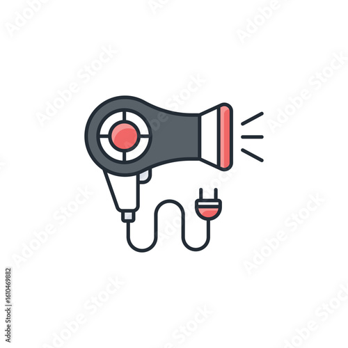 Hair Dryer icon design with white background stock illustration