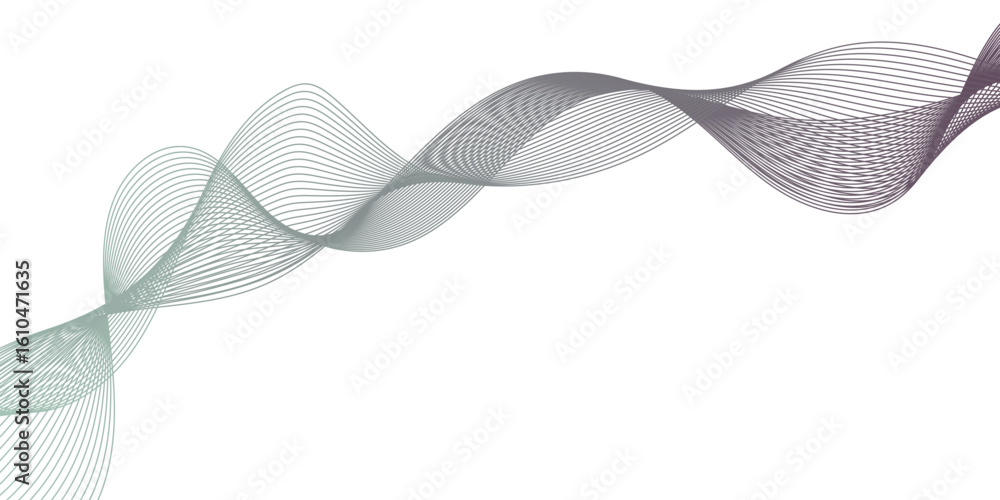 Ταπετσαρία Abstract Gray Wave with Silver Particles textured, undulating pattern, resembling a sound wave or a ribbon in motion, Smooth gray wave with dynamic movement and sleek design