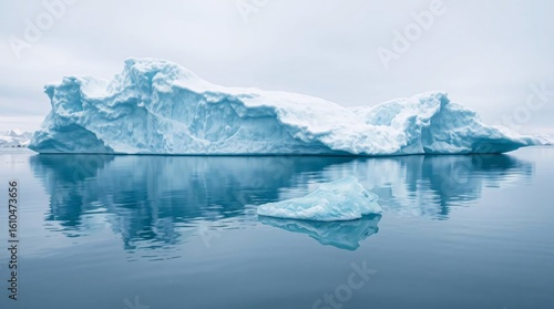 Wallpaper Mural Frozen iceberg and snow capped mountain landscape reflected in the glacial lake. Torontodigital.ca